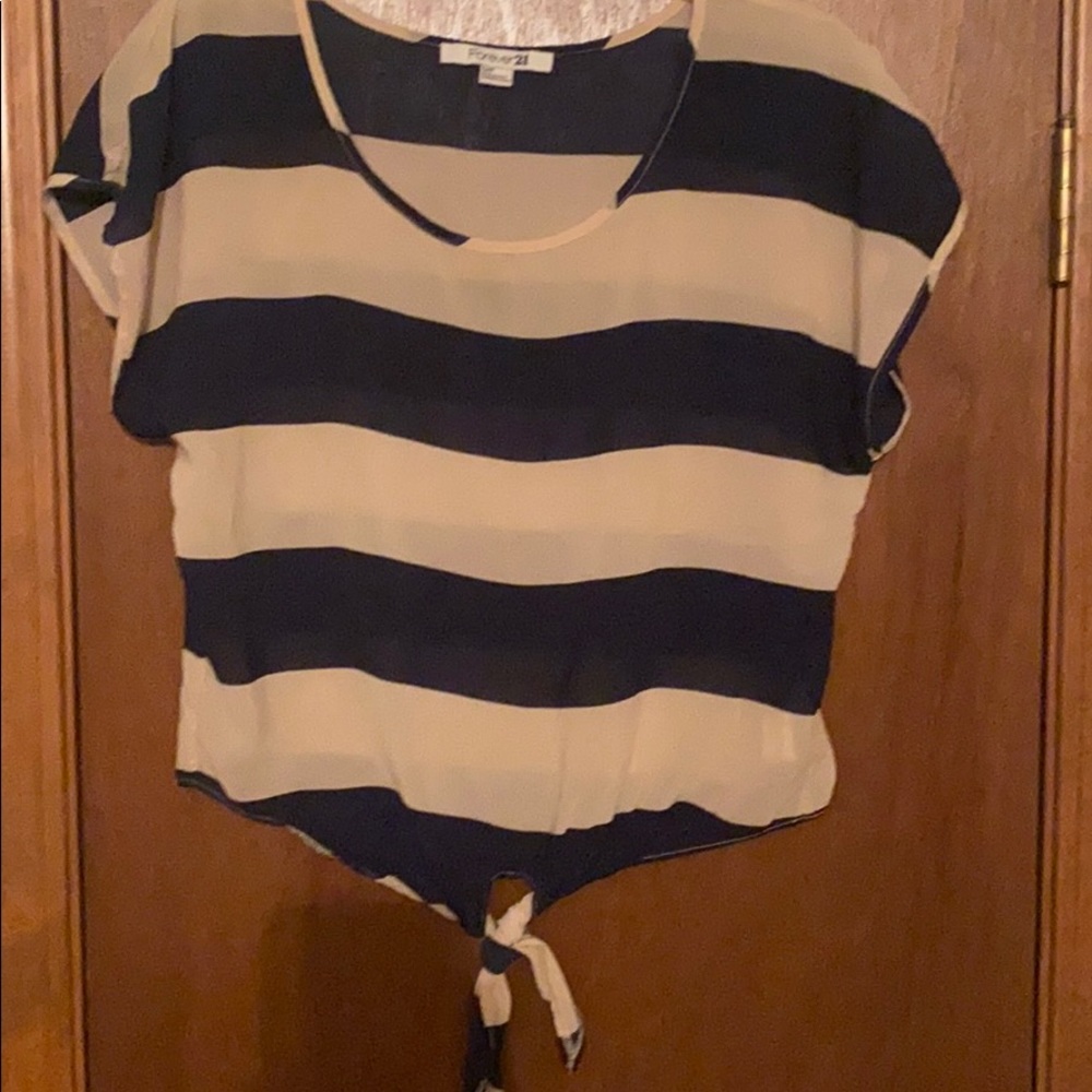 Striped Forever 21 Blouse